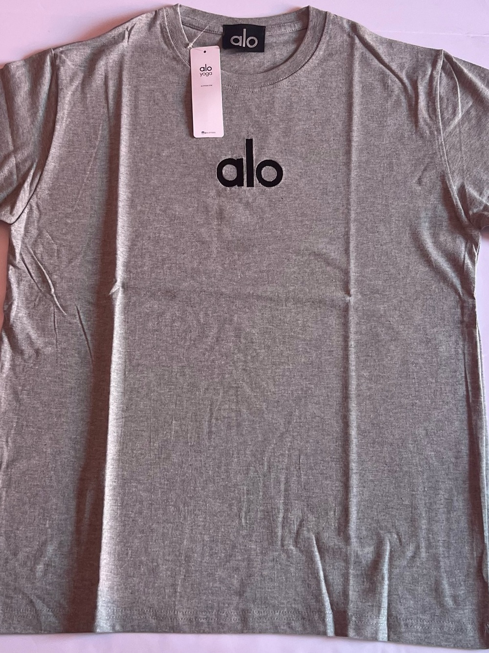 ALO Yoga Men's Heather Gray Logo Tee